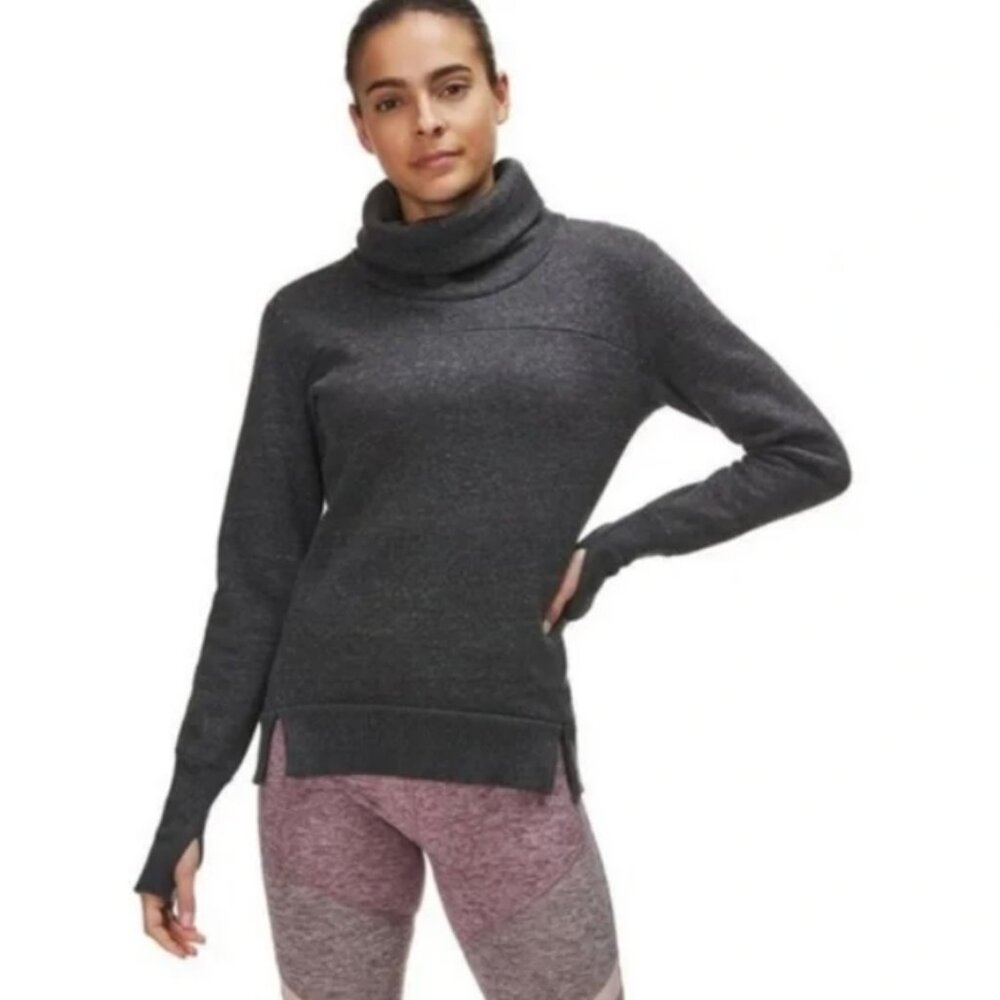 Alo Yoga Haze Funnel Neck Sweatshirt Grey Small